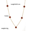 Wholesale Women's Stainless Steel And Titanium Steel Flowershaped Necklace With Electroplating And O Word Chain Versatile Style