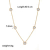 Wholesale Women's Stainless Steel And Titanium Steel Flowershaped Necklace With Electroplating And O Word Chain Versatile Style