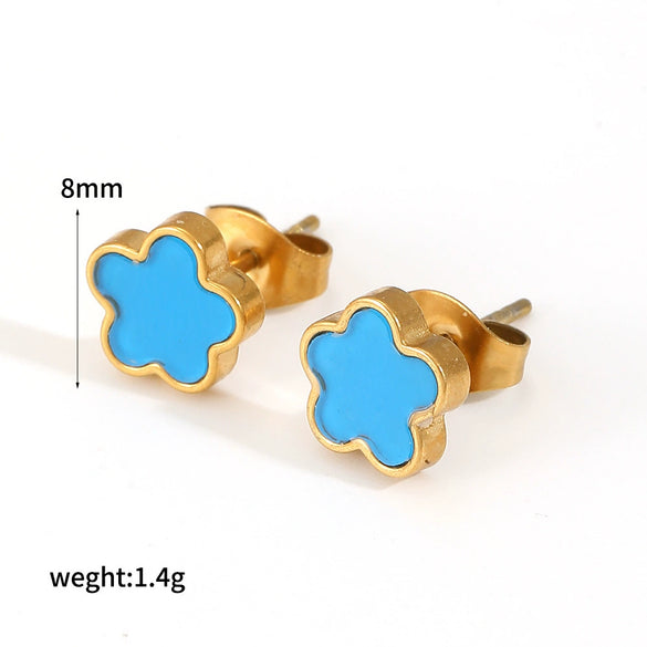 Wholesale Women's Stainless Steel And Titanium Steel Flowershaped Necklace With Electroplating And O Word Chain Versatile Style