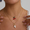 Wholesale Women's Stainless Steel And Titanium Steel Fruitshaped Sweetstyle Necklace With Electroplating Process