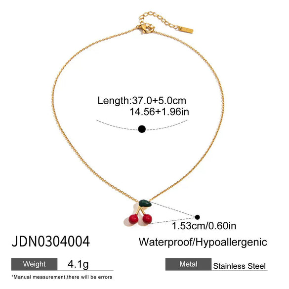 Wholesale Women's Stainless Steel And Titanium Steel Fruitshaped Sweetstyle Necklace With Electroplating Process