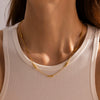Wholesale Women's Stainless Steel And Titanium Steel Geometric Bead Chain Necklace With Electroplating