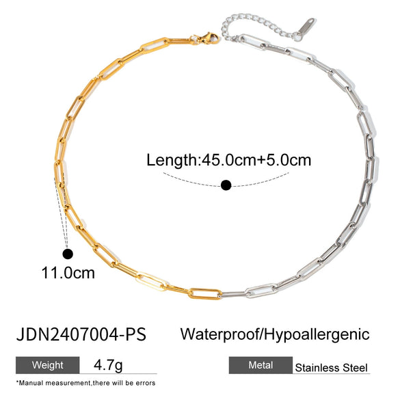 Wholesale Women's Stainless Steel And Titanium Steel Geometric Cross Chain Necklace With Electroplating