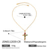 Wholesale Women's Stainless Steel And Titanium Steel Geometric Cross Pendant Lip Chain Jewelry With Electroplating And Zirconium Inlaid