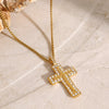 Wholesale Women's Stainless Steel And Titanium Steel Geometric Cross Pendant Necklace With Electroplating Design