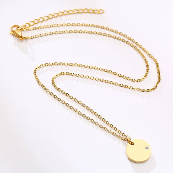 Wholesale Women's Stainless Steel And Titanium Steel Geometric Diamond Necklace With Ochain