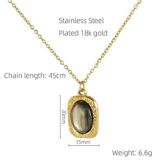 Wholesale Women's Stainless Steel And Titanium Steel Geometric Fashion Goldplated Necklace With Cross Chain