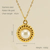 Wholesale Women's Stainless Steel And Titanium Steel Geometric Fashion Goldplated Necklace With Cross Chain