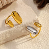 Wholesale Women's Stainless Steel And Titanium Steel Geometric Open Ring With Pvd Furnace Vacuum Real Gold Plating