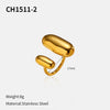 Wholesale Women's Stainless Steel And Titanium Steel Geometric Open Ring With Pvd Furnace Vacuum Real Gold Plating