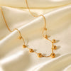 Wholesale Women's Stainless Steel And Titanium Steel Geometric Snake Bone Chain Pendant Necklace With Electroplating