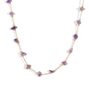 Wholesale Women's Stainless Steel And Titanium Steel Geometric Style Handmade Electroplated Amethyst Gravel Bracelet And Chain Necklace