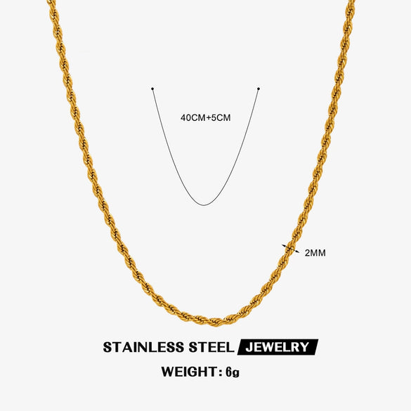 Wholesale Women's Stainless Steel And Titanium Steel Geometric Twist Necklace With Electroplating