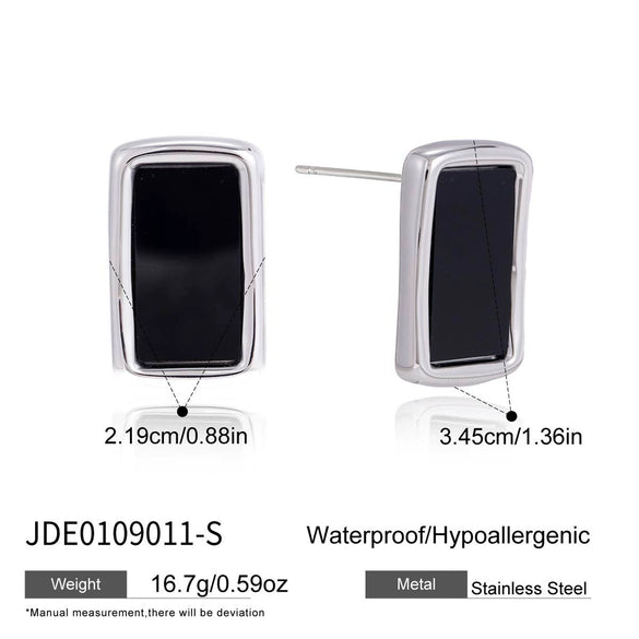 Wholesale Women's Stainless Steel And Titanium Steel Geometric Vacuum Real Gold Plated Earrings