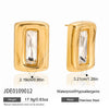 Wholesale Women's Stainless Steel And Titanium Steel Geometric Vacuum Real Gold Plated Earrings