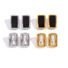 Wholesale Women's Stainless Steel And Titanium Steel Geometric Vacuum Real Gold Plated Earrings