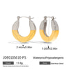 Wholesale Women's Stainless Steel And Titanium Steel Geometric Vacuum Real Gold Plated Earrings