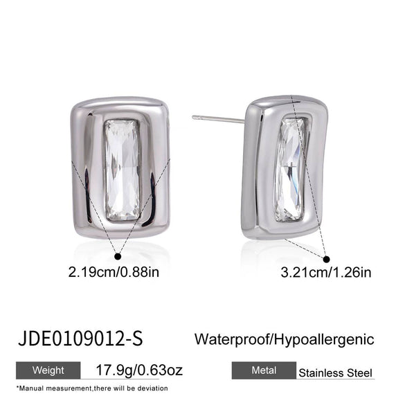 Wholesale Women's Stainless Steel And Titanium Steel Geometric Vacuum Real Gold Plated Earrings