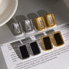 Wholesale Women's Stainless Steel And Titanium Steel Geometric Vacuum Real Gold Plated Earrings