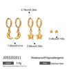 Wholesale Women's Stainless Steel And Titanium Steel Geometric Vacuum Real Gold Plated Earrings
