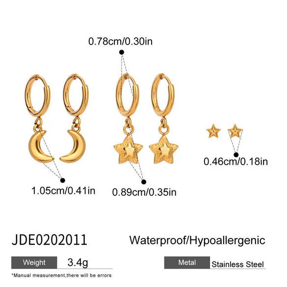 Wholesale Women's Stainless Steel And Titanium Steel Geometric Vacuum Real Gold Plated Earrings