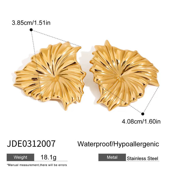 Wholesale Women's Stainless Steel And Titanium Steel Geometric Vacuum Real Gold Plated Earrings