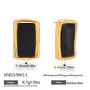 Wholesale Women's Stainless Steel And Titanium Steel Geometric Vacuum Real Gold Plated Earrings
