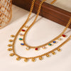 Wholesale Women's Stainless Steel And Titanium Steel Geometric Zircon Tassel Clavicle Necklace