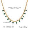 Wholesale Women's Stainless Steel And Titanium Steel Geometric Zircon Tassel Clavicle Necklace