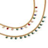 Wholesale Women's Stainless Steel And Titanium Steel Geometric Zircon Tassel Clavicle Necklace