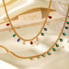 Wholesale Women's Stainless Steel And Titanium Steel Geometric Zircon Tassel Clavicle Necklace