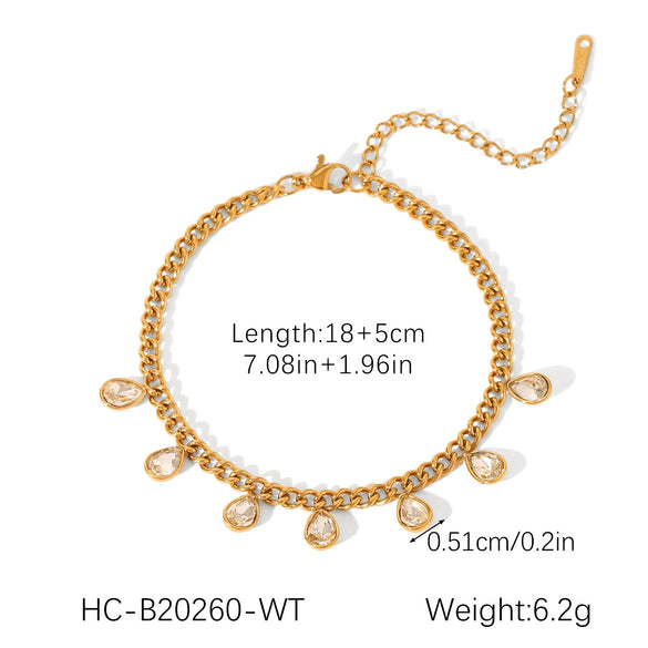 Wholesale Women's Stainless Steel And Titanium Steel Geometric Zircon Tassel Clavicle Necklace