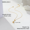 Wholesale Women's Stainless Steel And Titanium Steel Jewelry Set With Heart Drop Bell Geometric Patterns Electroplated