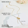 Wholesale Women's Stainless Steel And Titanium Steel Jewelry Set With Heart Water Drop Bell Patterns Electroplated Clavicle Chain Earrings And Hand Accessories