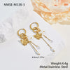 Wholesale Women's Stainless Steel And Titanium Steel Jewelry Set With Heart Water Drop Bell Patterns Electroplated Clavicle Chain Earrings And Hand Accessories