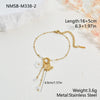Wholesale Women's Stainless Steel And Titanium Steel Jewelry Set With Heart Water Drop Bell Patterns Electroplated Clavicle Chain Earrings And Hand Accessories