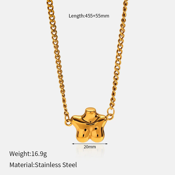 Wholesale Women's Stainless Steel And Titanium Steel Jewelry With Electroplated Cartoon Character Pattern Snake Bone Chain Necklace