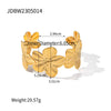 Wholesale Women's Stainless Steel And Titanium Steel Jewelry With Flower Style And Geometric Shape Electroplated Necklace Earrings Ring Bracelet