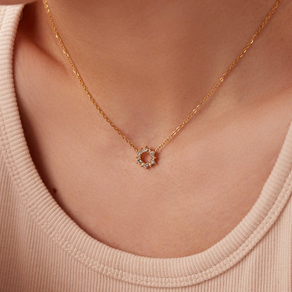 Wholesale Women's Stainless Steel And Titanium Steel Jewelry With Geometric Pattern Electroplated Snake Bone Chain And Irregular Round Zircon Inlaid Ring And Necklace