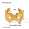 Wholesale Women's Stainless Steel And Titanium Steel Jewelry With Geometric Style And Electroplating Treatment Butterfly Necklace And Bracelet Earrings