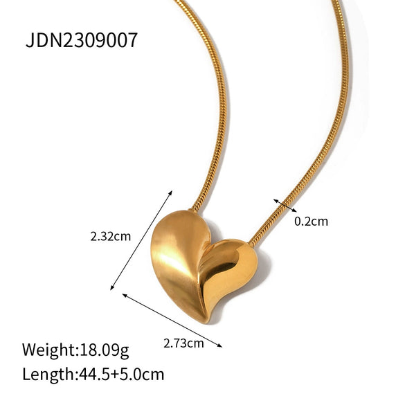 Wholesale Women's Stainless Steel And Titanium Steel Jewelry With Love Water Drops Bell Pattern Earrings And Necklace Electroplated