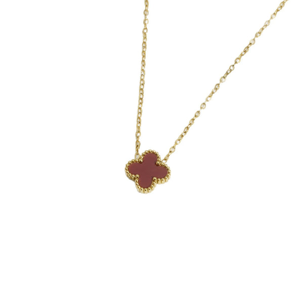 Wholesale Women's Stainless Steel And Titanium Steel 18K Plated Floral Pattern Necklace