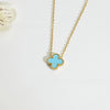 Wholesale Women's Stainless Steel And Titanium Steel 18K Plated Floral Pattern Necklace