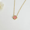 Wholesale Women's Stainless Steel And Titanium Steel 18K Plated Floral Pattern Necklace