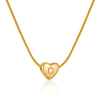 Wholesale Women's Stainless Steel And Titanium Steel Love Heart Pendant Necklace With Snake Bone Chain Electroplated Letter Pattern Fashion Style