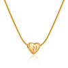 Wholesale Women's Stainless Steel And Titanium Steel Love Heart Pendant Necklace With Snake Bone Chain Electroplated Letter Pattern Fashion Style