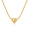 Wholesale Women's Stainless Steel And Titanium Steel Love Heart Pendant Necklace With Snake Bone Chain Electroplated Letter Pattern Fashion Style