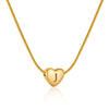Wholesale Women's Stainless Steel And Titanium Steel Love Heart Pendant Necklace With Snake Bone Chain Electroplated Letter Pattern Fashion Style