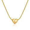Wholesale Women's Stainless Steel And Titanium Steel Love Heart Pendant Necklace With Snake Bone Chain Electroplated Letter Pattern Fashion Style