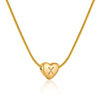 Wholesale Women's Stainless Steel And Titanium Steel Love Heart Pendant Necklace With Snake Bone Chain Electroplated Letter Pattern Fashion Style
